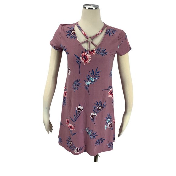 Pink Rose Dresses & Skirts - Pink Rose Small Stretch Dress Floral Velvet
